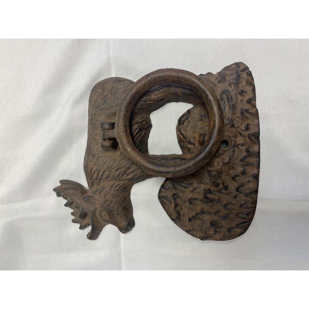 Door Knocker Moose Cast Iron  Farmhouse Country‎ Cottage Deer Camp House Vintage